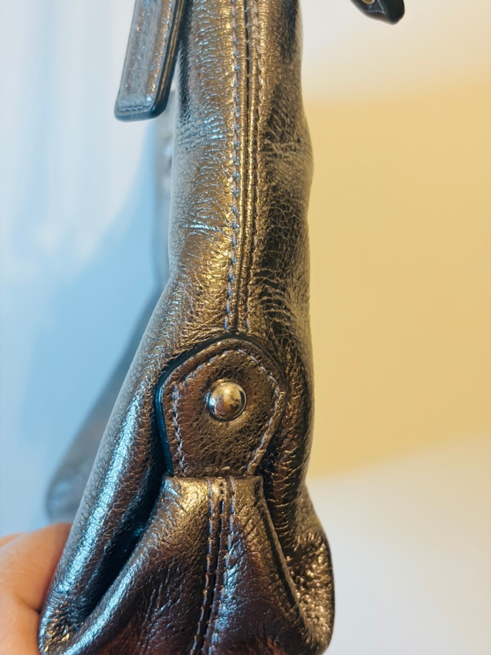 Coach Metallic Bronze Leather Crossbody Bag - Picture 8 of 9